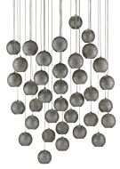 Giro 36-Light 36 Light Pendant in Painted Silver with Nickel with Blue