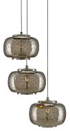 Pepper 3-Light Pendant in Painted Silver with Nickel