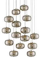 Pepper 15-Light 15 Light Pendant in Painted Silver with Nickel