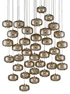 Pepper 36-Light 36 Light Pendant in Painted Silver with Nickel