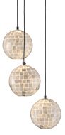 Finhorn 3-Light Pendant in Painted Silver with Pearl