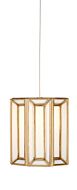 Daze 1-Light Pendant in Antique Brass with White with Painted Silver