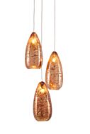 Rame 3-Light Pendant in Copper with Silver with Painted Silver