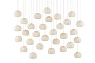 Piero 30-Light 30 Light Pendant in White with Painted Silver