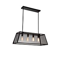 CWI Lighting Alyson 4 Light Down Chandelier with Black finish