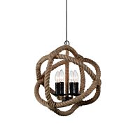 CWI Lighting Padma 4 Light Up Chandelier with Black finish