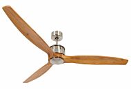 Akmani 60" Hanging Ceiling Fan in Brushed Chrome and Teak