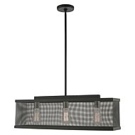 Industro 3-Light Chandelier in Black w with Brushed Nickels
