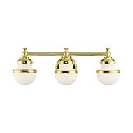 Oldwick 3-Light Bathroom Vanity Light in Polished Brass