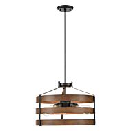 DVI Fort Garry 3-Light Pendant in Graphite and Ironwood