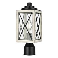 DVI County Fair Outdoor 1-Light Outdoor Post Lamp in Black and Birchwood