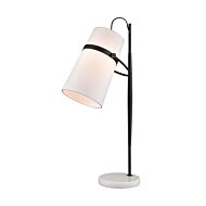 Banded Shade 1-Light Table Lamp in Matte Black
