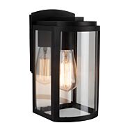 Lakewood Collection 1-Light Exterior Wall Light in Matte Black