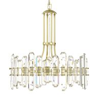 Crystorama Bolton 6 Light 26 Inch Transitional Chandelier in Aged Brass with Faceted Crystal Elements Crystals