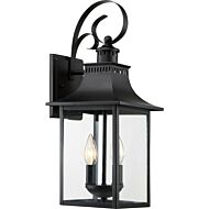 Quoizel Chancellor 2 Light 8 Inch Outdoor Wall Lantern in Mystic Black