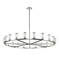 Alora Revolve 21 Light Chandelier in Polished Nickel And Clear Glass