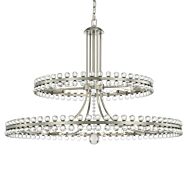Crystorama Clover 24 Light 31 Inch Transitional Chandelier in Brushed Nickel with Clear Glass Beads Crystals
