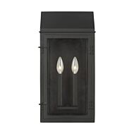 Hingham 2 Light Outdoor Wall Light in Textured Black by Chapman & Myers