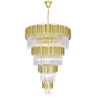 CWI Deco 34 Light Down Chandelier With Medallion Gold Finish