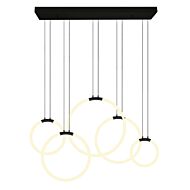 CWI Hoops 5 Light LED Chandelier With Black Finish