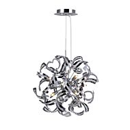 CWI Swivel 12 Light Chandelier With Chrome Finish