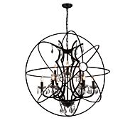 CWI Campechia 9 Light Up Chandelier With Brown Finish