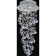 CWI Double Spiral 2 Light Flush Mount With Chrome Finish
