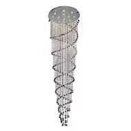 CWI Double Spiral 12 Light Flush Mount With Chrome Finish