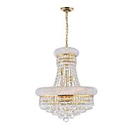CWI Empire 8 Light Down Chandelier With Gold Finish