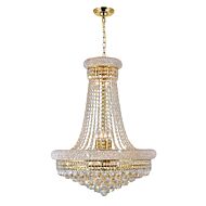 CWI Empire 17 Light Down Chandelier With Gold Finish