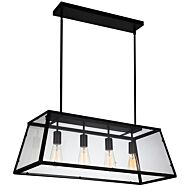 CWI Alyson 4 Light Down Chandelier With Black Finish