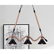 CWI Padma 3 Light Up Chandelier With Black Finish