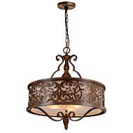 CWI Nicole 5 Light Drum Shade Chandelier With Brushed Chocolate Finish