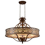 CWI Nicole 6 Light Drum Shade Chandelier With Brushed Chocolate Finish