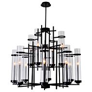 CWI Sierra 12 Light Up Chandelier With Black Finish