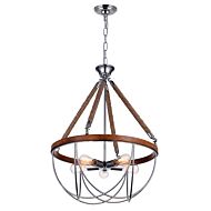 CWI Parana 5 Light Down Chandelier With Chrome Finish