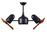 Dagny 3-Speed AC 38" Ceiling Fan w/ Integrated Light Kit in Matte Black with Mahogany Tone blades