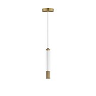 Cortex 1-Light LED Pendant in Natural Aged Brass