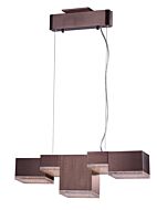 ET2 Pizzazz LED 24.25 Inch 5 Light Clear Ice Pendant in Coffee