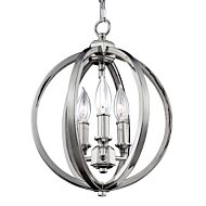 Feiss Corinne 11.25 Inch 3 Light Pendant in Polished Nickel