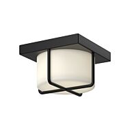 Regalo LED Flush Mount in Black with Opal Glass