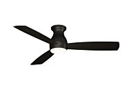 Fanimation Hugh 52 Inch LED Indoor/Outdoor Flush Mount Ceiling Fan in Dark Bronze with Opal Frosted Glass