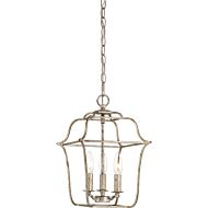 Quoizel Gallery 3 Light 15 Inch Transitional Chandelier in Century Silver Leaf