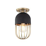 Mitzi Haley Ceiling Light in Aged Brass and Black