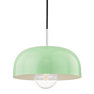 Mitzi Avery 14 Inch Pendant Light in Polished Nickel and Mint