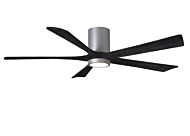Irene 6-Speed DC 60" Ceiling Fan w/ Integrated Light Kit in Brushed Nickel with Matte Black blades