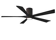 Irene 6-Speed DC 60" Ceiling Fan w/ Integrated Light Kit in Textured Bronze with Matte Black blades
