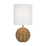 Mari 1-Light Table Lamp in Burnished Brass