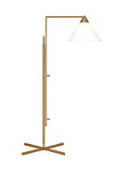 Franklin 1-Light Floor Lamp in Burnished Brass