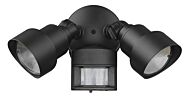 2-Light Matte Black Integrated LED Adjustable Head Floodlight With Motion Sensor